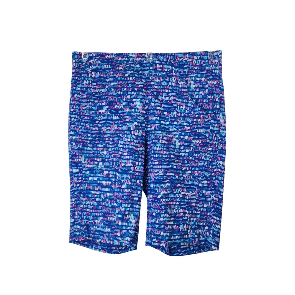 EPNY Golf Shorts Size S Blue Multicolor Stretch Dash Print‎ Athletic Sporty